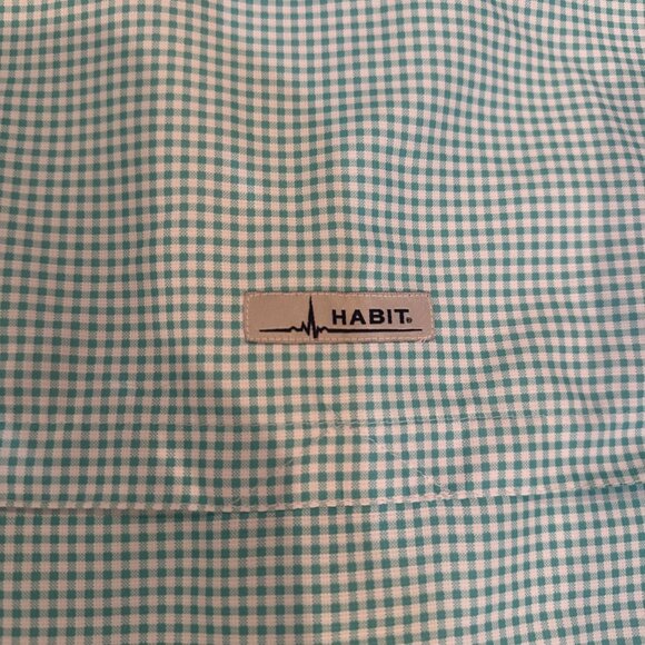 HABIT OUTDOORS WOMENS MEDIUM TURQUOISE PLAID MEDIUM BUTTON SHIRT NEW - Picture 13 of 13